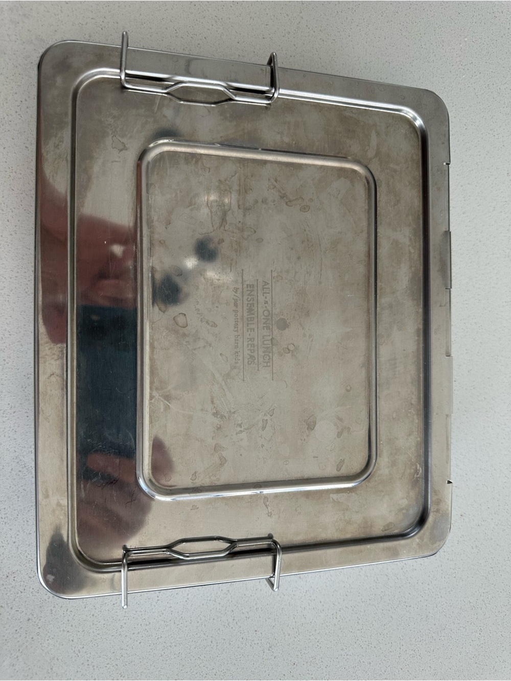 Pottery Barn Kids Stainless Steel Rectangular Food Pan Lid - Silver
